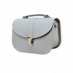 The Olympia Handmade Leather Handbag - Ghost Grey - Crossbody Bag - British D'sire