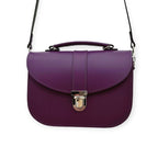 The Olympia Handmade Leather Handbag - Purple - Crossbody Bag - British D'sire