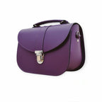 The Olympia Handmade Leather Handbag - Purple - Crossbody Bag - British D'sire