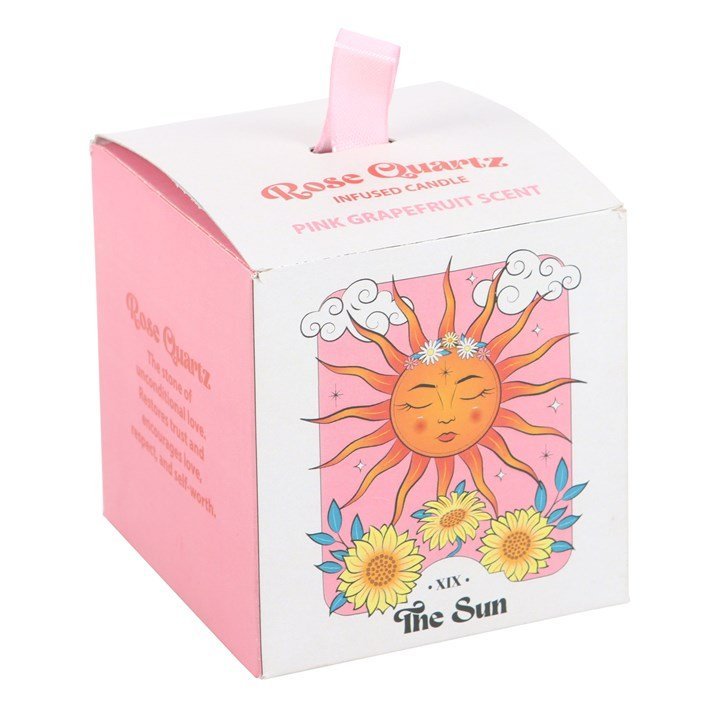 The Sun Rose Quartz Crystal Chip Candle - British D'sire