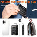 The Suteni carbon fiber pattern button automatically pops out the veneered printed card box(Black) - British D'sire