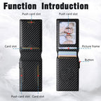 The Suteni carbon fiber pattern button automatically pops out the veneered printed card box(Black) - British D'sire