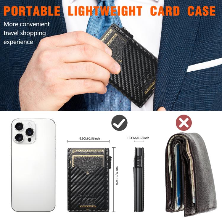 The Suteni carbon fiber pattern double - sided card insertion button automatically ejects the card box(Black) - British D'sire