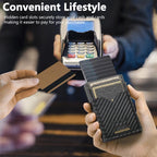 The Suteni carbon fiber pattern double - sided card insertion button automatically ejects the card box(Black) - British D'sire