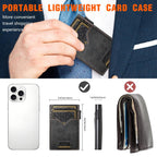 The Suteni denim double - sided card slot button automatically ejects the card box(Black) - British D'sire