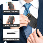 The Suteni denim double - sided card slot button automatically ejects the card box(Black) - British D'sire