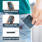 The Suteni denim double - sided card slot button automatically ejects the card box(Blue) - British D'sire