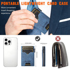 The Suteni denim double - sided card slot button automatically ejects the card box(Blue) - British D'sire