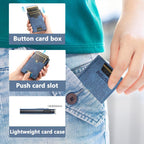 The Suteni denim double - sided card slot button automatically ejects the card box(Blue) - British D'sire