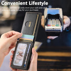 The Suteni oil wax pattern button automatically pops out the elastic band card box(Black) - British D'sire