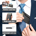 The Suteni oil wax pattern button automatically pops out the elastic band card box(Black) - British D'sire