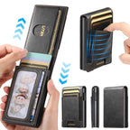 The Suteni oil wax pattern button automatically pops out the elastic band card box(Black) - British D'sire