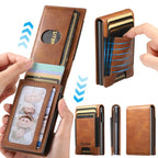 The Suteni oil wax pattern button automatically pops out the elastic band card box(Brown) - British D'sire