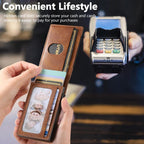 The Suteni oil wax pattern button automatically pops out the elastic band card box(Brown) - British D'sire