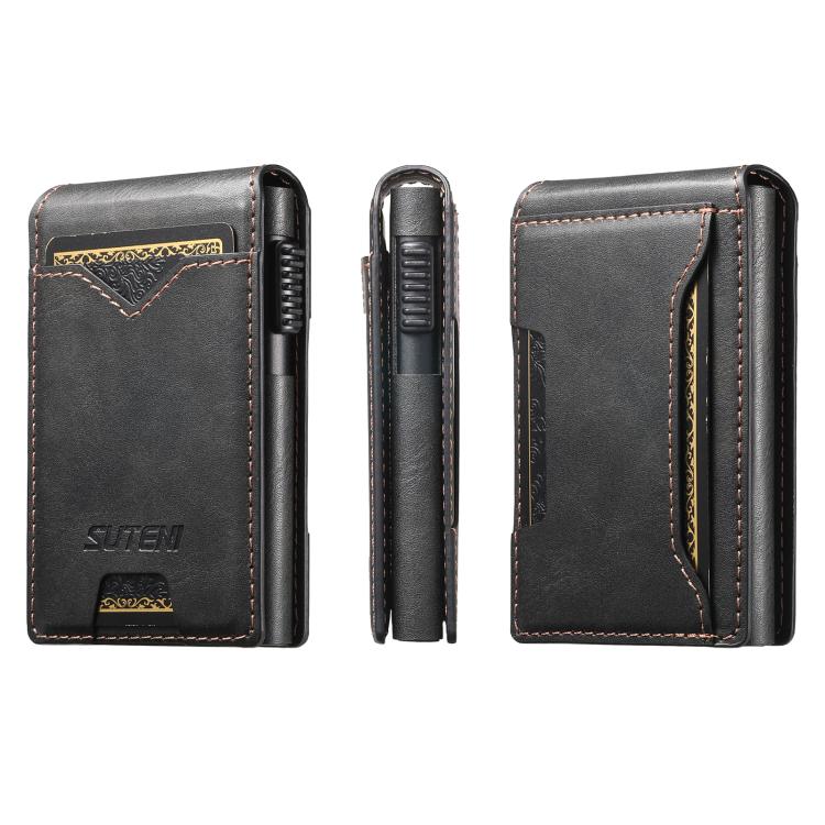 The Suteni oil wax pattern button automatically pops out the veneered printed card box(Black) - British D'sire Main image