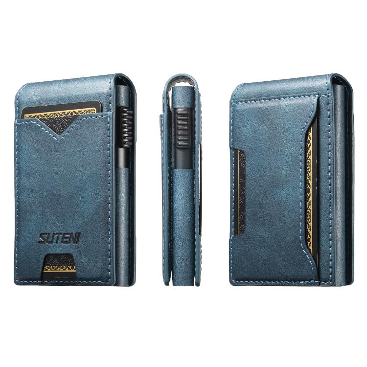 The Suteni oil wax pattern button automatically pops out the veneered printed card box(Blue) - British D'sire Main image