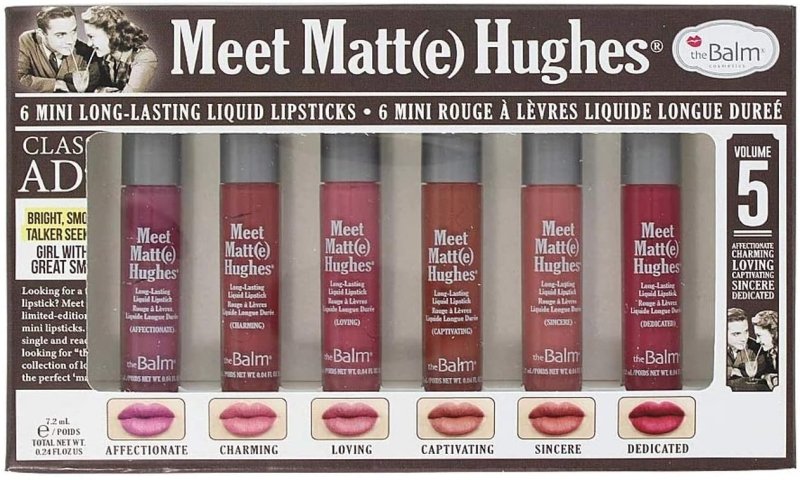 theBalm Cosmetics Meet Matte Hughes Volume 5 Set of 6 Mini Long - Lasting Liquid Lipsticks - Liquid Lipstick - British D'sire