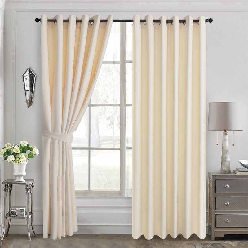 THERMAL BLACKOUT WINDOW CURTAINS EYELET RING TOP WITH TIE BACKS BLOCKS SUNLIGHT - Curtains - British D'sire