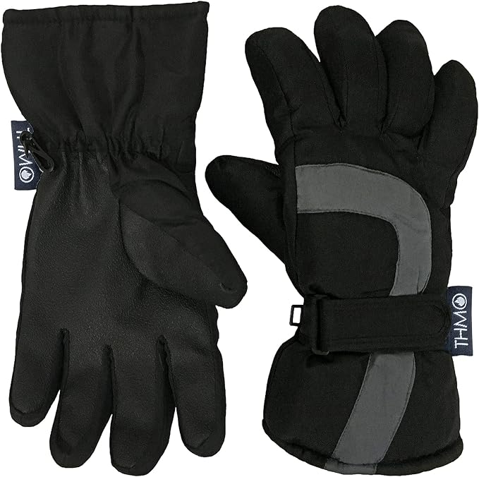 THMO Kids Thinsulate Ski Gloves for Winter Waterproof Fleece Lined Thermal Warm Ski Gloves for Boys - British D'sire