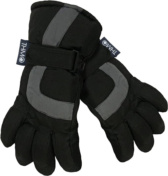 THMO Kids Thinsulate Ski Gloves for Winter Waterproof Fleece Lined Thermal Warm Ski Gloves for Boys - British D'sire