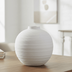 Tiber Matt White Ceramic Vase - Antique White Ceramic Decorative Vase - Vases - British D'sire