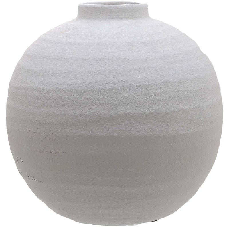 Tiber Matt White Ceramic Vase - Antique White Ceramic Decorative Vase - Vases - British D'sire