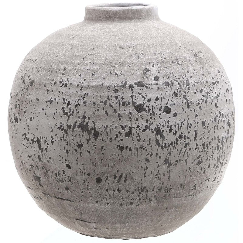 Tiber Stone Ceramic Vase - Antique White Ceramic Decorative Vase - Vases - British D'sire