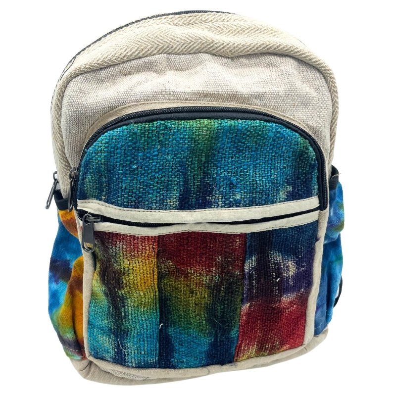 Tiedye Hemp Medium Backpack No Print - Pure Hemp and Cotton Bags - British D'sire