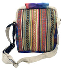 Tiedye Hemp Messegner Bag 2 Zip & Flop - Pure Hemp and Cotton Bags - British D'sire