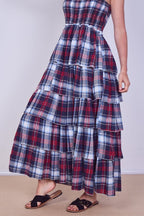 Tiered Check Maxi Dress – Effortless Summer Statement - Dresses - British D'sire