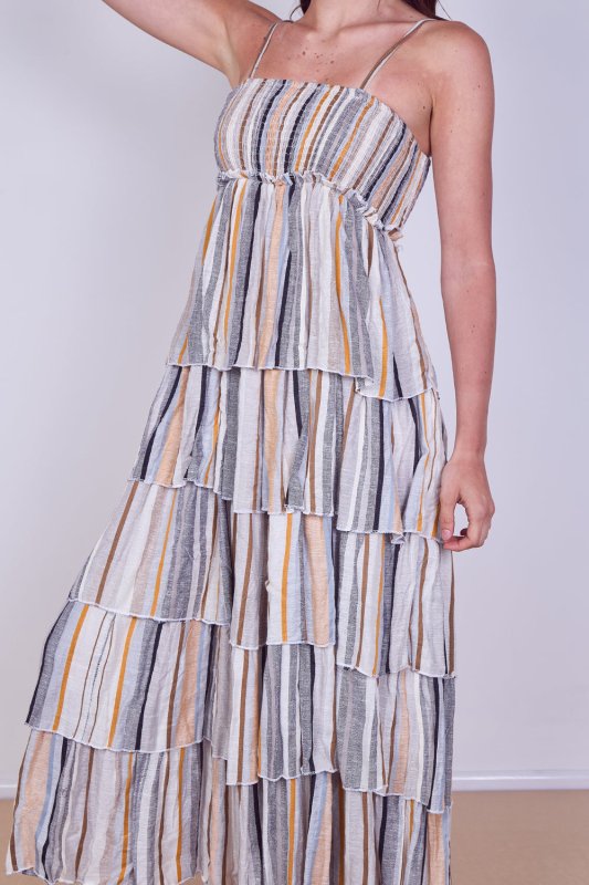 Tiered Check Maxi Dress – Effortless Summer Statement - Dresses - British D'sire