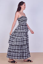 Tiered Check Maxi Dress – Effortless Summer Statement - Dresses - British D'sire