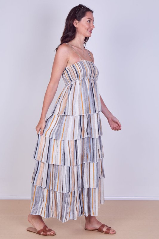 Tiered Check Maxi Dress – Effortless Summer Statement - Dresses - British D'sire
