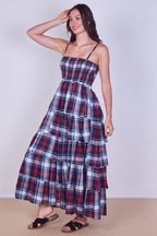 Tiered Check Maxi Dress – Effortless Summer Statement - Dresses - British D'sire