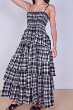 Tiered Check Maxi Dress – Effortless Summer Statement - Dresses - British D'sire