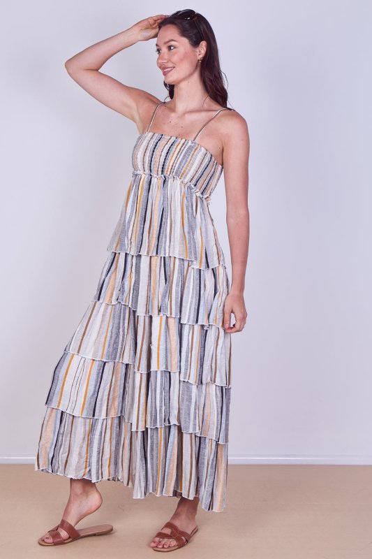 Tiered Check Maxi Dress – Effortless Summer Statement - Dresses - British D'sire