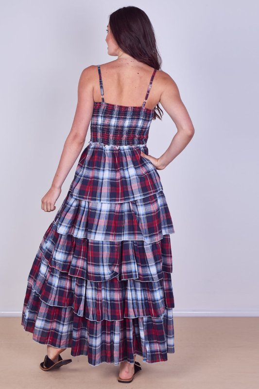 Tiered Check Maxi Dress – Effortless Summer Statement - Dresses - British D'sire