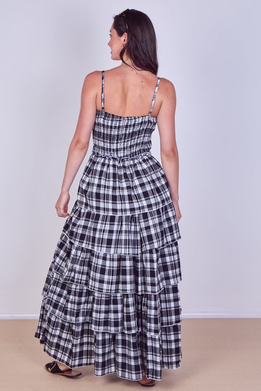 Tiered Check Maxi Dress – Effortless Summer Statement - Dresses - British D'sire