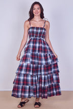 Tiered Check Maxi Dress – Effortless Summer Statement - Dresses - British D'sire