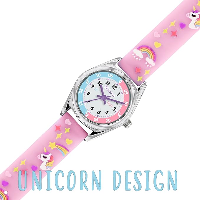 Tikkers Girls Analogue Classic Quartz Watch with silicone strap TK0145 - Kids watches - British D'sire