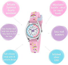 Tikkers Girls Analogue Classic Quartz Watch with silicone strap TK0145 - Kids watches - British D'sire