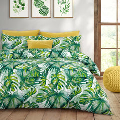 Topical Leaf Duvet Cover Bedding Set + Pillowcase Luxury Quilt Cover