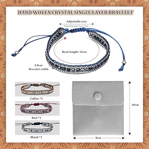 TONAUP Friendship Bracelet Set, Bohemian Woven Beads Bracelet, Handmade Friendship Braided Ethnic Adjustable Bracelets - Bracelets - British D'sire