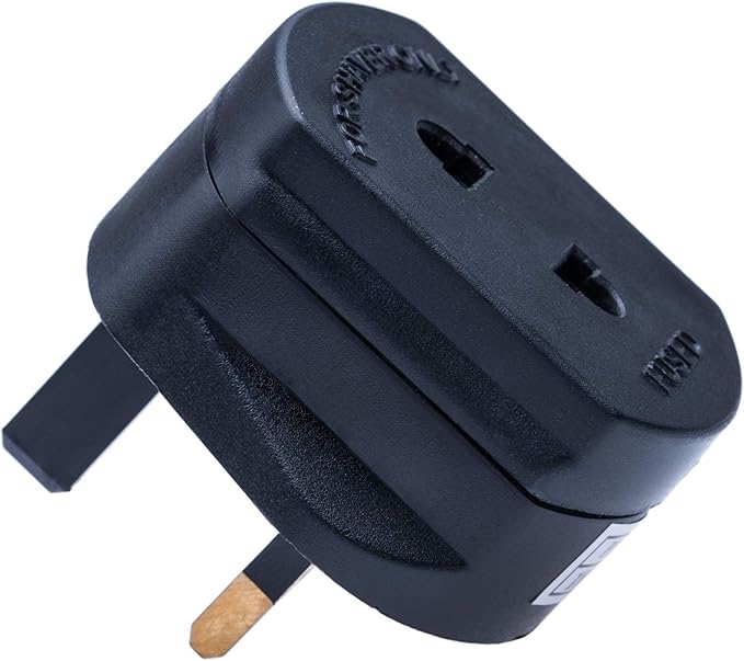 Toothbrush Adaptor Plug UK Charger Adapter Shaver Socket 2 Pin to 3 Pin Electric Converter for Razor Plugs Bathroom Two to Three Prong Charging Tooth Brush Plugs Adapters Electrical Shaving - Toothbrush Adaptor - British D'sire Main image