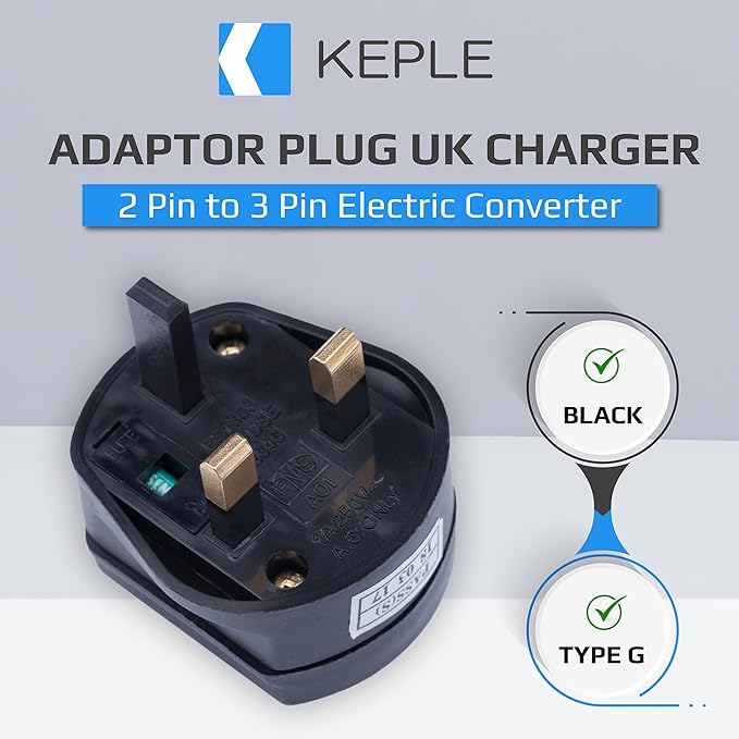Toothbrush Adaptor Plug UK Charger Adapter Shaver Point 2 Pin to 3 Pin Electric Converter for Razor Plugs Bathroom Two to Three Prong Charging Tooth Brush Plugs Adapters Electrical Shaving Secondary image