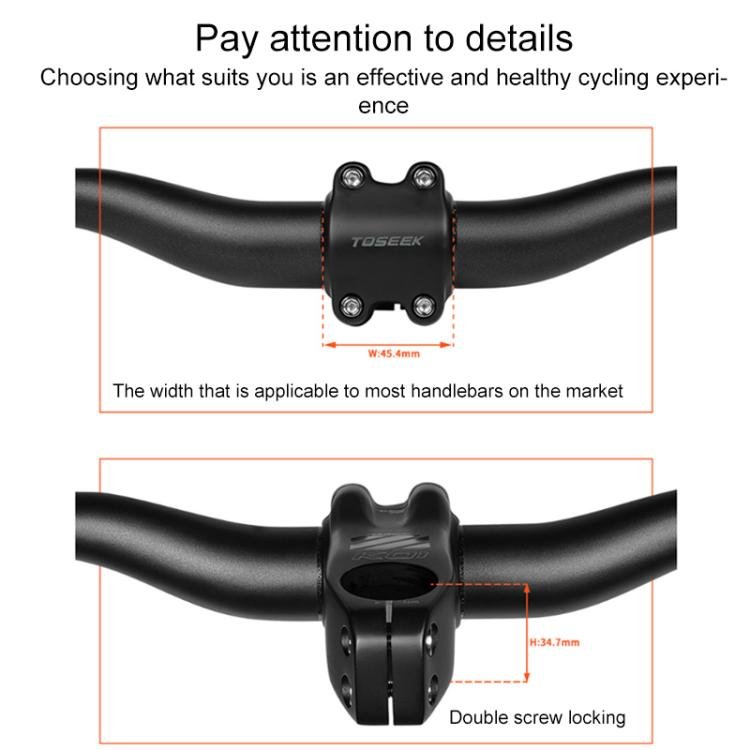 TOSEEK K01 Road Mountain Bike Carbon Fiber Handlebar Riser Faucet, Size:-12 Degree, 90mm(Gloss) - British D'sire