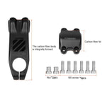 TOSEEK K01 Road Mountain Bike Carbon Fiber Handlebar Riser Faucet, Size:-12 Degree, 90mm(Gloss) - British D'sire