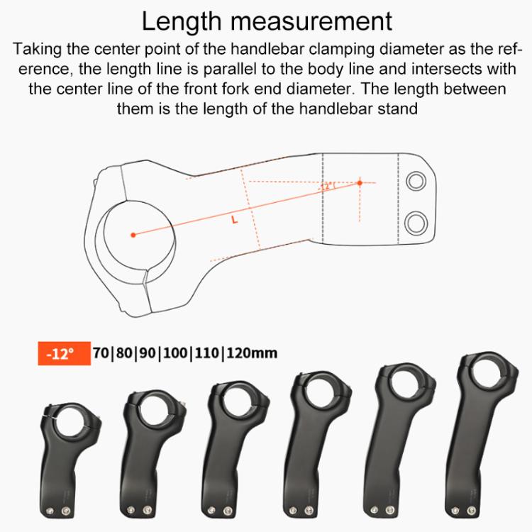 TOSEEK K01 Road Mountain Bike Carbon Fiber Handlebar Riser Faucet, Size:-12 Degree, 90mm(Gloss) - British D'sire