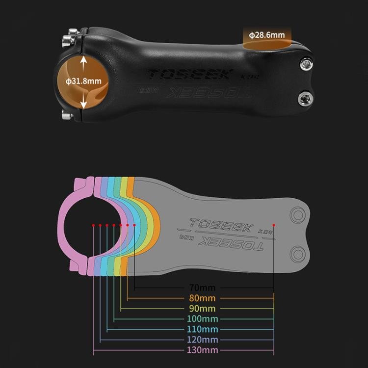 TOSEEK K04 Full Carbon Fiber Brazing Road Mountain Bike Handlebar Riser Faucet, Size:6 Degree, 110mm(Black Grey Silver) Secondary image
