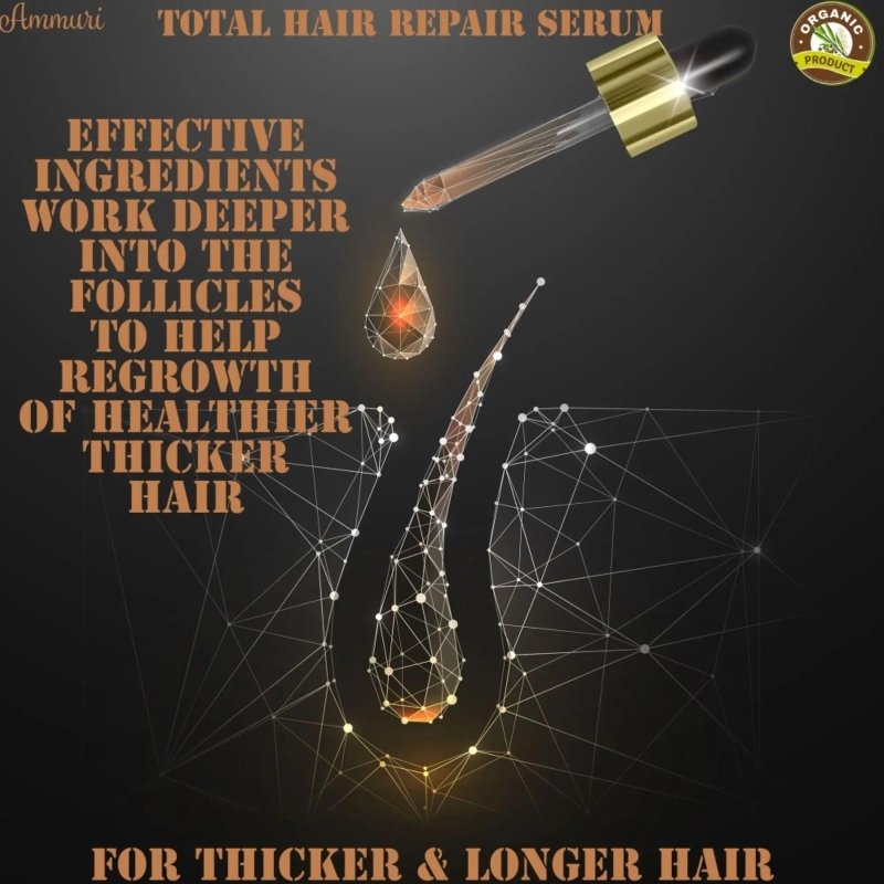 Total Hair Repair Growth Oil 100% Natural Target DHT Biotin Argan Oil, Hair Serum for Hair Growth - Hair Growth Serum - British D'sire